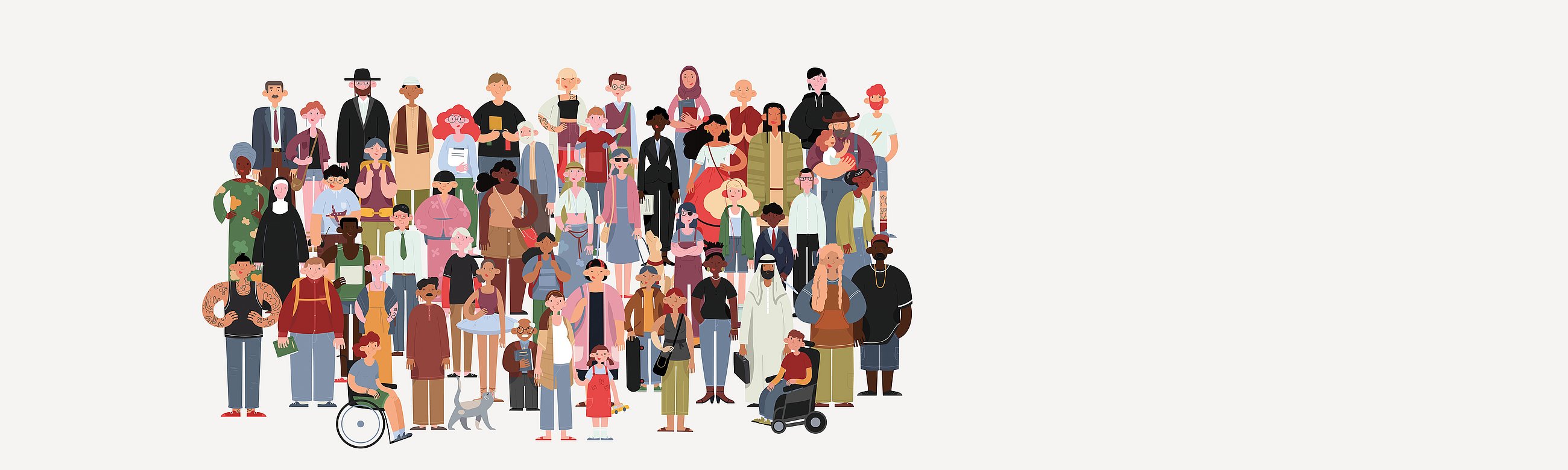 Illustration vieler verschiedener Menschen